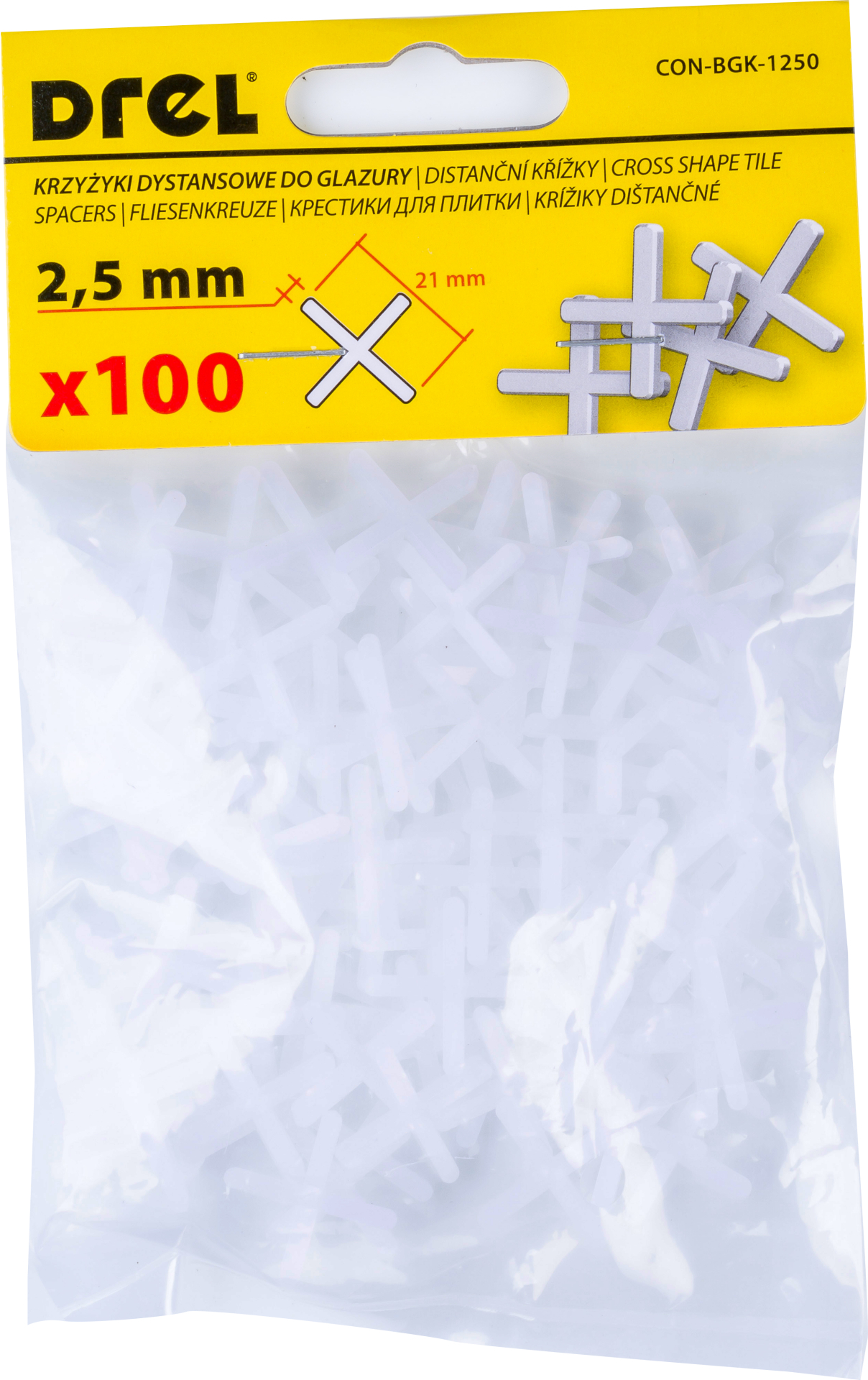 Krzyżyki do glazury 2,5mm 100szt – Idealne do precyzyjnego układania płytek