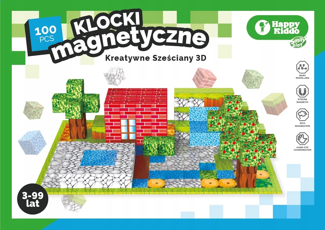 Klocki magnetyczne 100 el. SP85305 – Kreatywna zabawa dla małych konstruktorów