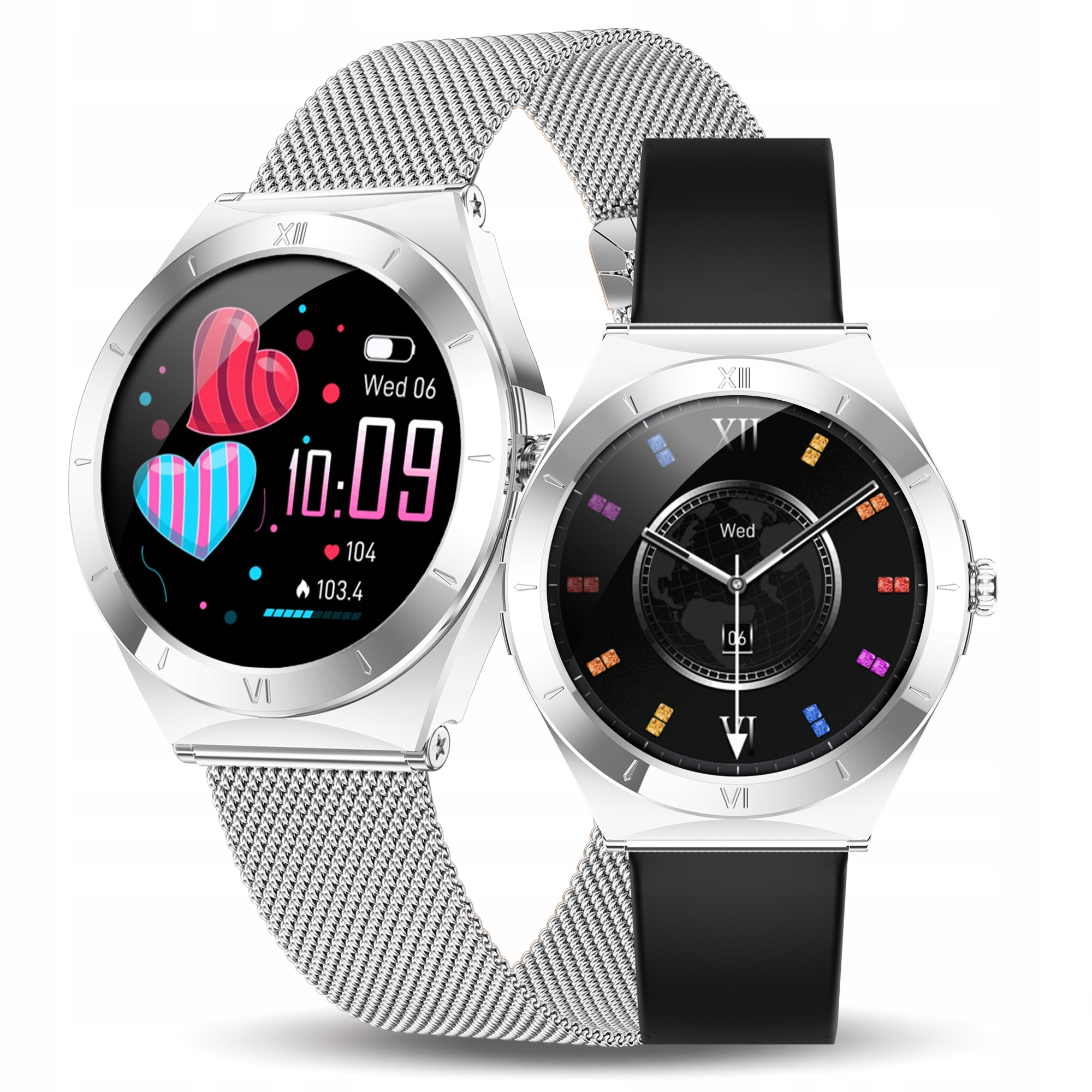 SMARTWATCH DAMSKI ZEGAREK SMART WATCH ROZMOWY MENU POLSKIE ZDROWIE 3 PASKI – Elegancja i funkcjonalność na co dzień