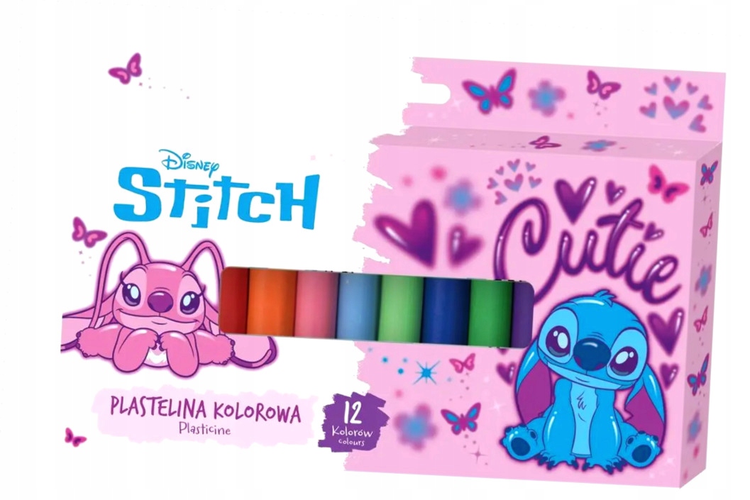 Plastelina Stitch Pink 12 kolorów – Kreatywność w każdym kolorze