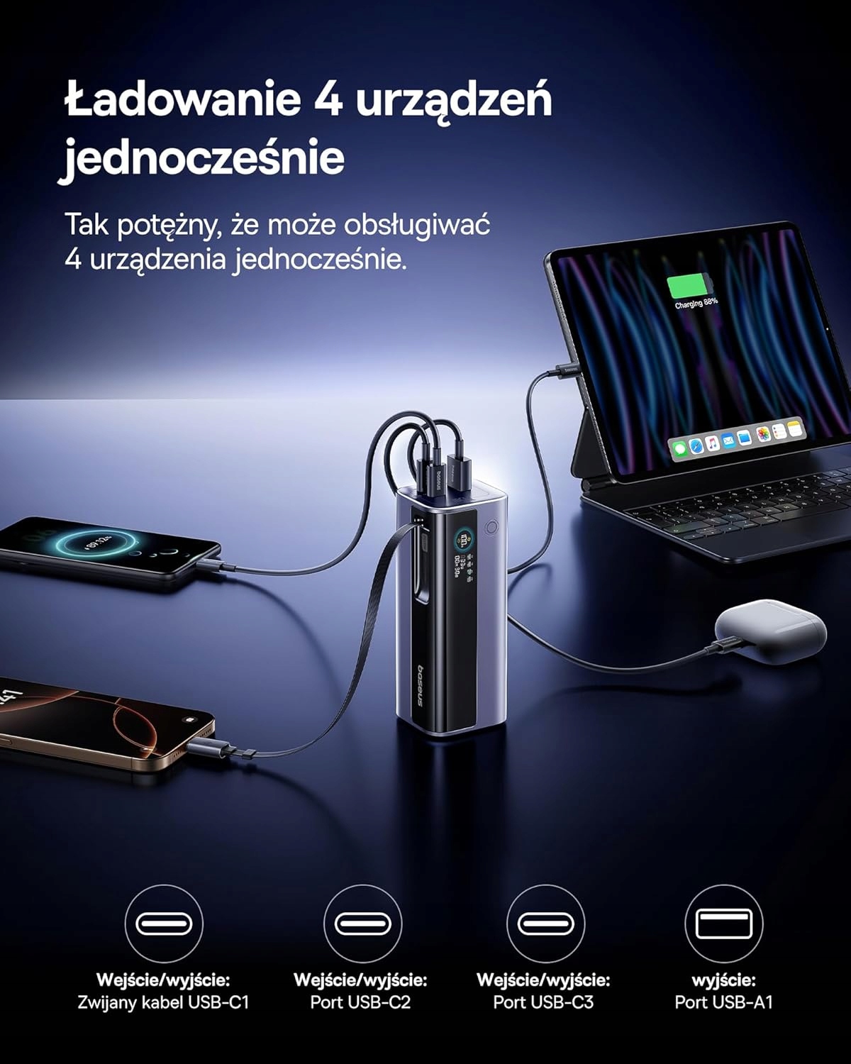 Wiele portów do ładowania – elastyczność dla różnych urządzeń