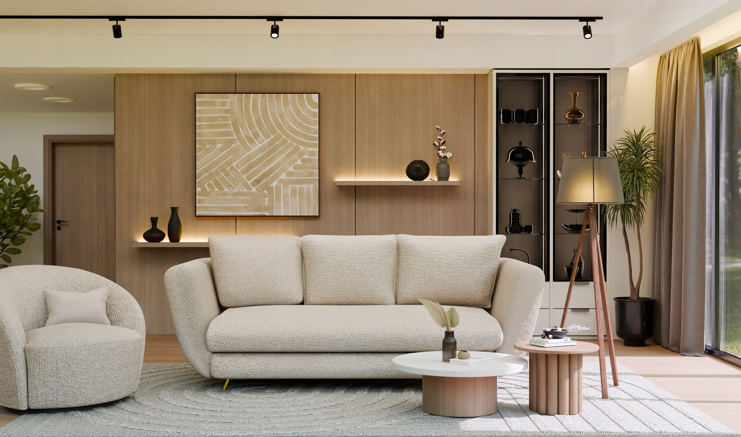 Nowoczesny design z wysokimi, złotymi nogami