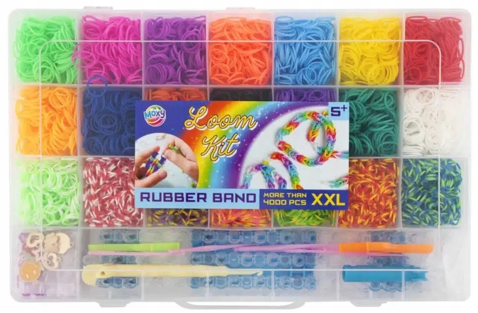 Gumki do Robienia Bransoletek XXL Loom Bands Walizka 4000el – Kreatywna zabawa dla dzieci