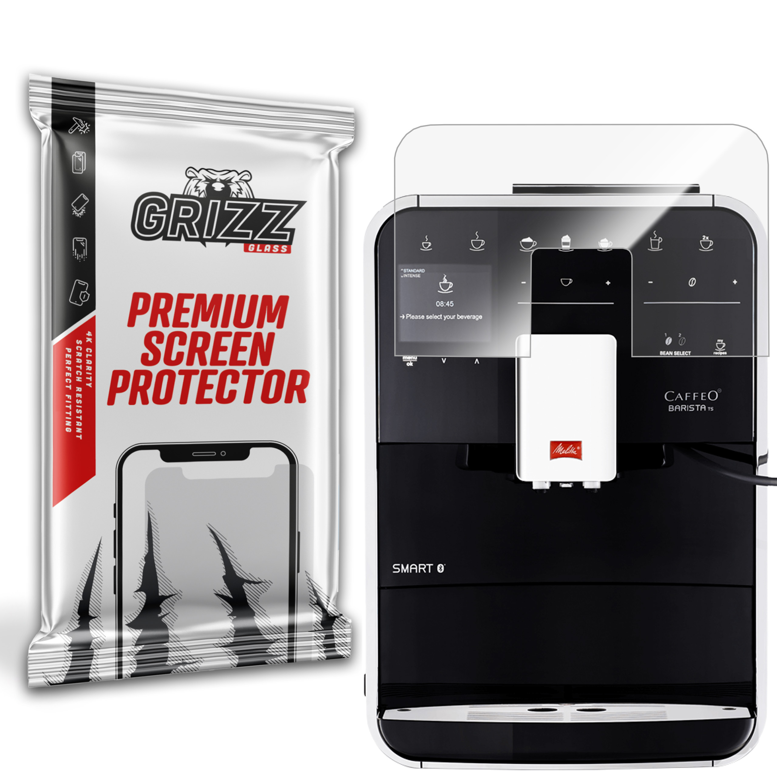 GrizzGlass Szkło hybrydowe GrizzGlass HybridGlass do Melitta Barista T F83/0-002 – Ochrona i wygoda w jednym