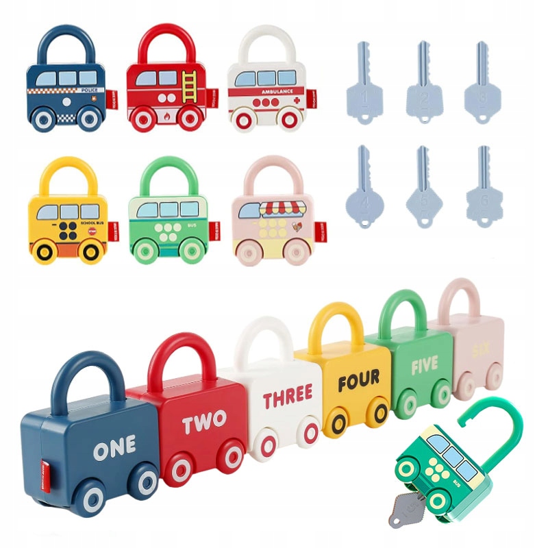 Montessori Gra Edukacyjna Sensoryczna Kłódki z Kluczykami Dla Dzieci – Rozwój i zabawa w jednym