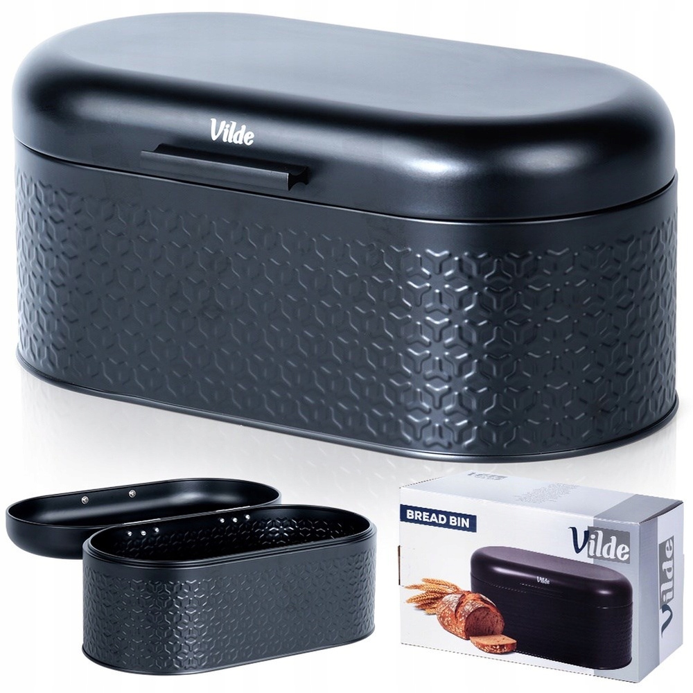 Chlebak Vilde – Solidny pojemnik na chleb w eleganckim czarnym kolorze