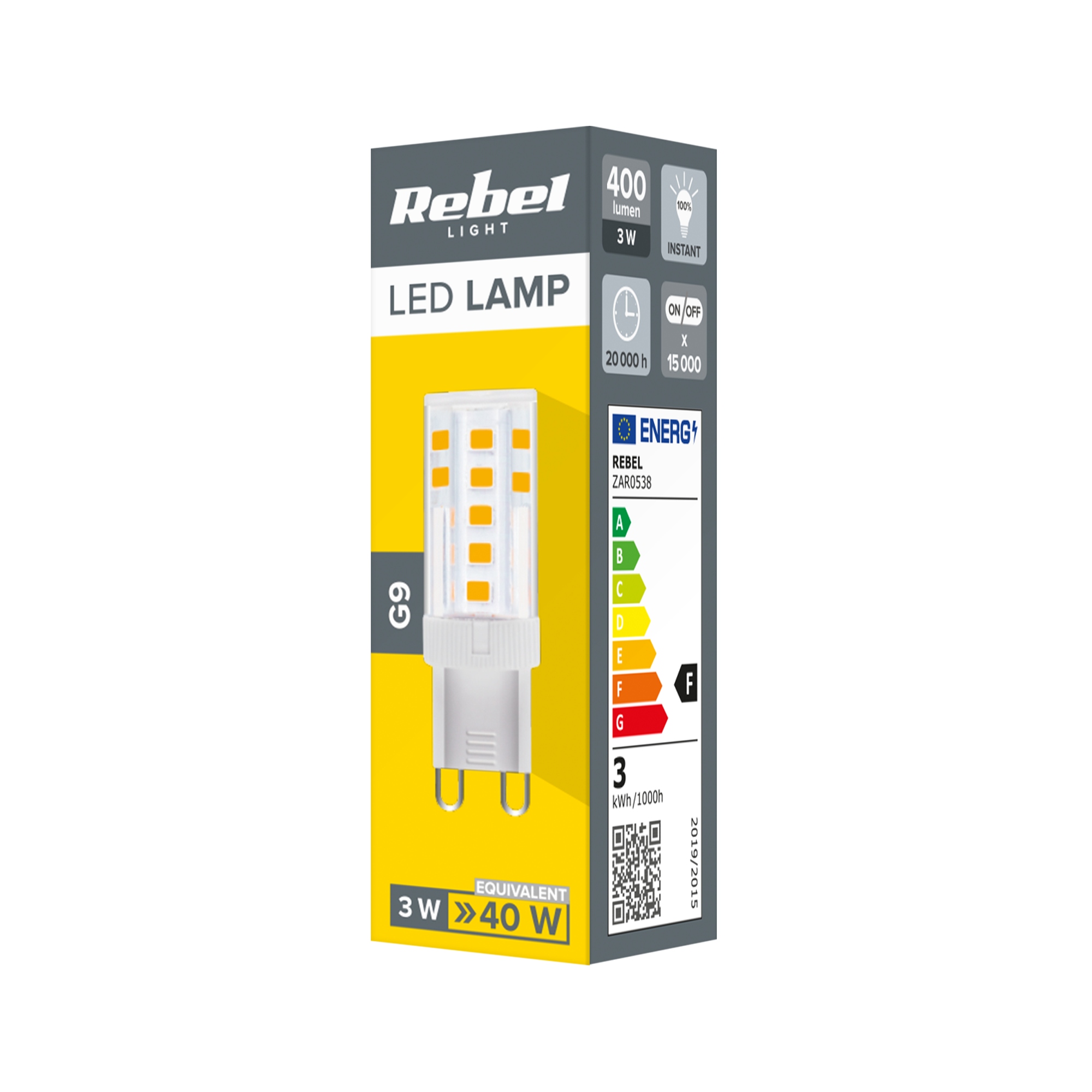 Lampa LED Rebel G9, 3W, 4000K, 230V – Idealne oświetlenie do Twojego domu
