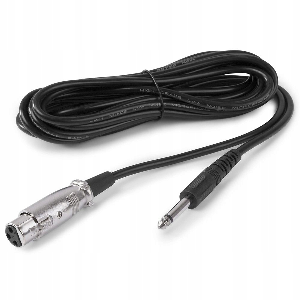 Kabel mikrofonowy 5m XLR (m) - Jack 6,35 mono – Łatwe podłączenie