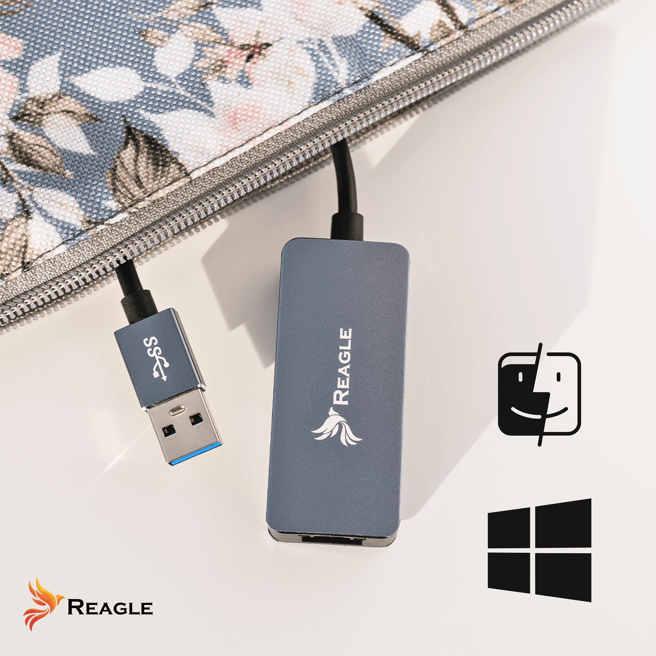 Adapter USB 3.2 Ethernet RJ45 Reagle 2.5Gbps