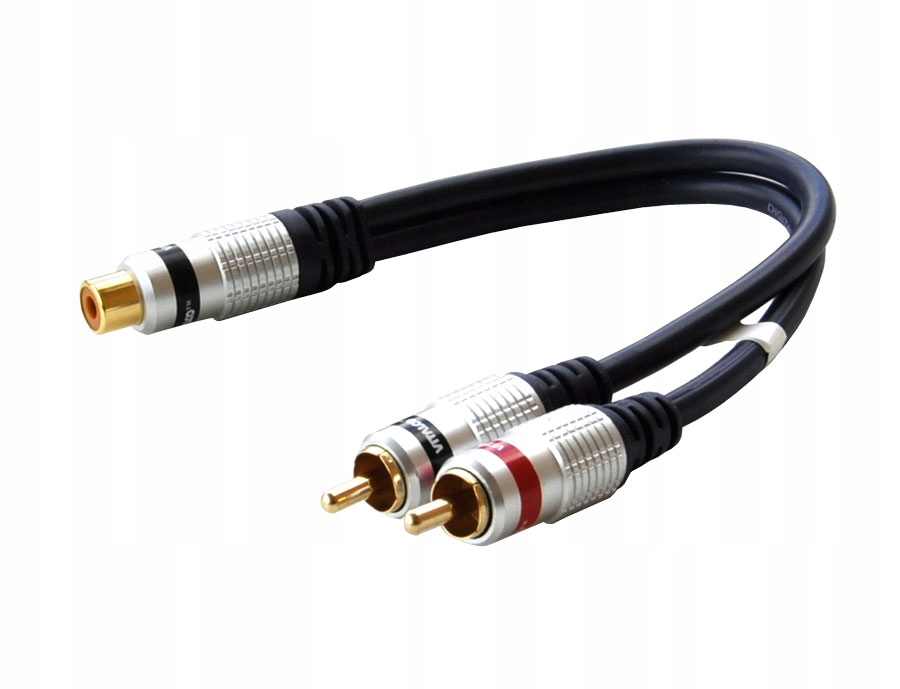 Adapter 2x wtyk cinch - 1x gniazdo cinch na przewodzie Vitalco RP26