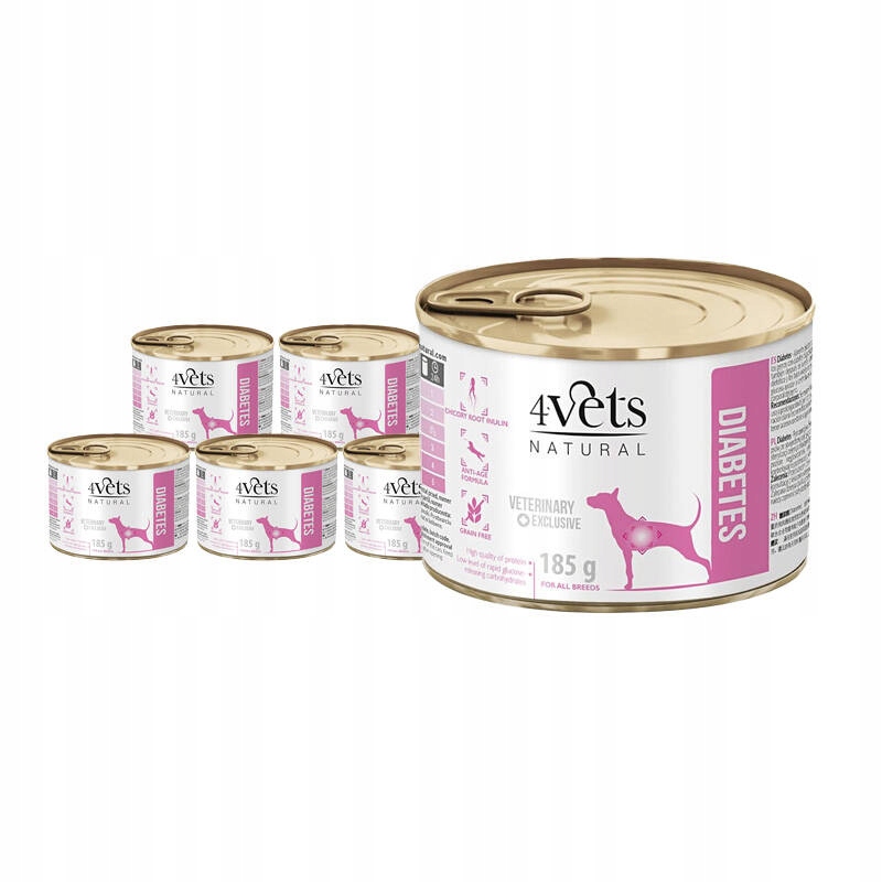 Mokra karma weterynaryjna dla psa z cukrzycą 4Vets Natural Diabetes – Zdrowie Twojego pupila