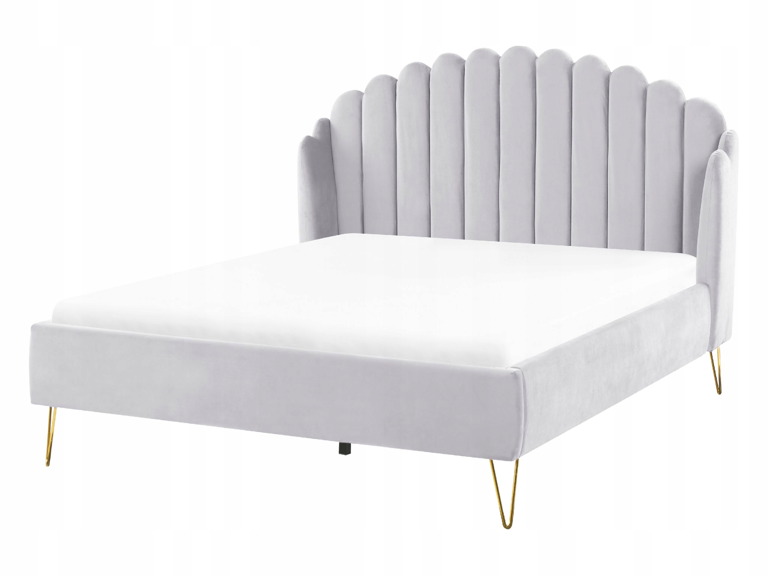 Łóżko welurowe 140 x 200 cm szare AMBILLOU – Elegancja i komfort w Twojej sypialni