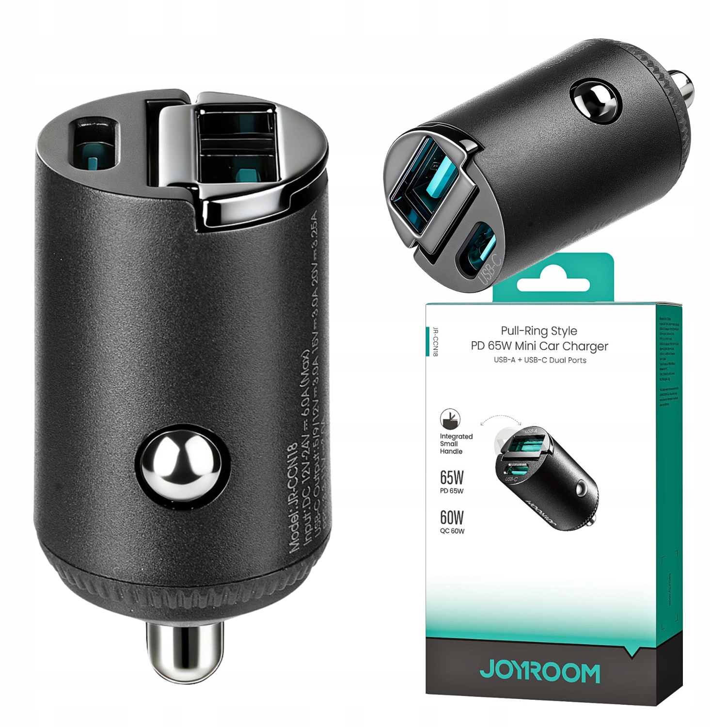Joyroom JR-CCN18 65W A+C – Kompaktowa ładowarka samochodowa dla Twoich urządzeń
