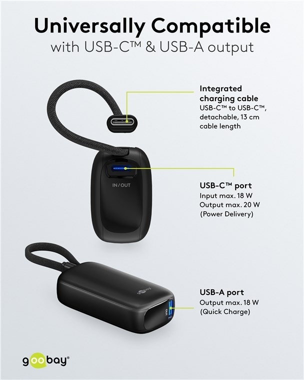 Równoległe ładowanie dwóch urządzeń – USB-C™ i USB-A