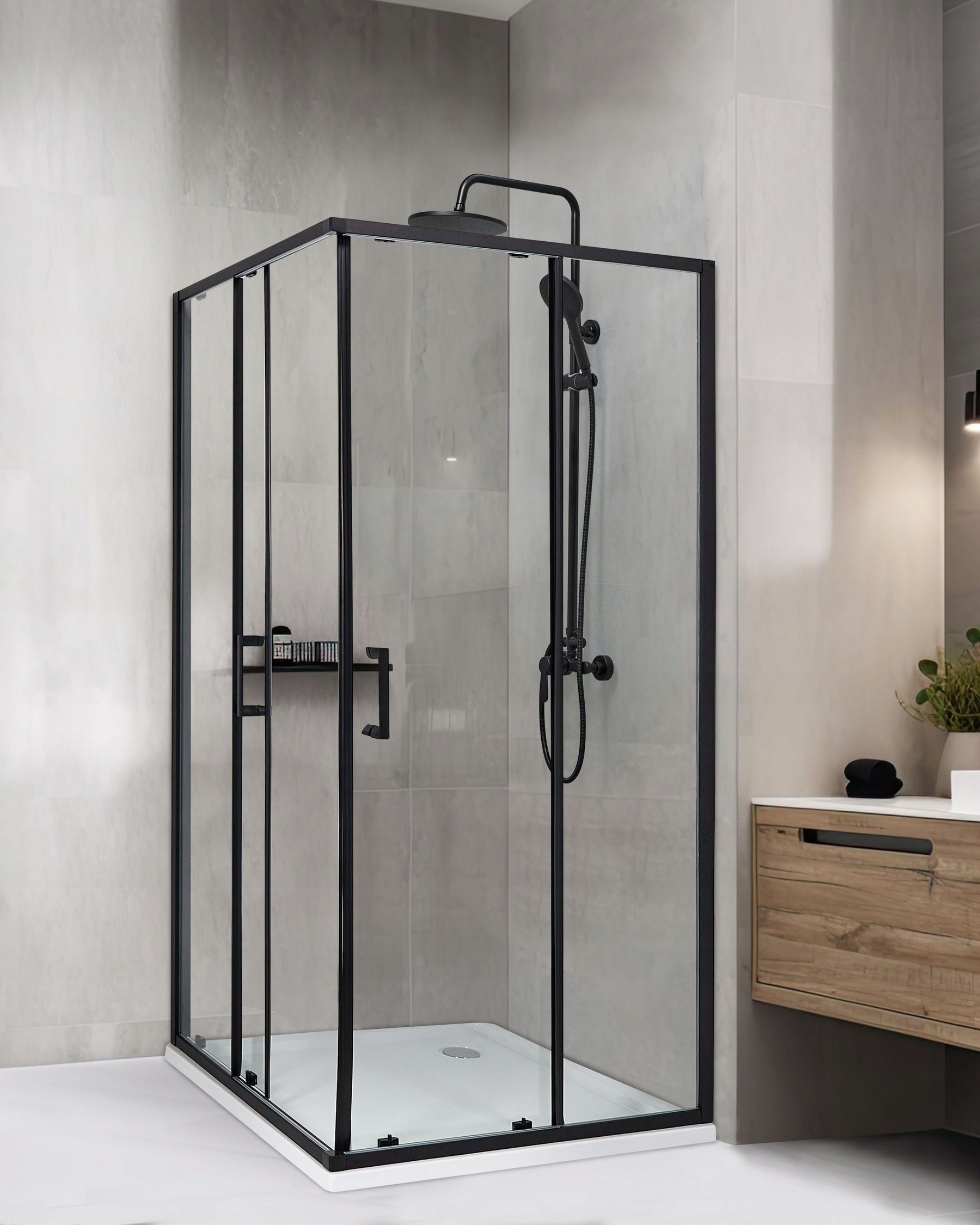 Nowoczesny design z czarną aluminiową ramą
