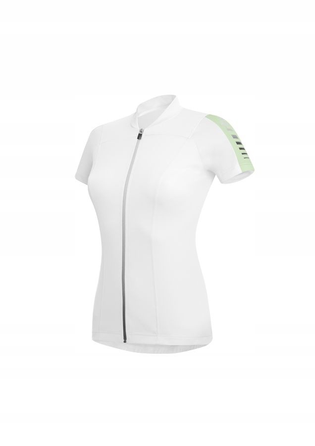 Damska koszulka rowerowa zeroRH+ Spirit WHITE - PASTEL GREEN - S – Styl i komfort na rowerze
