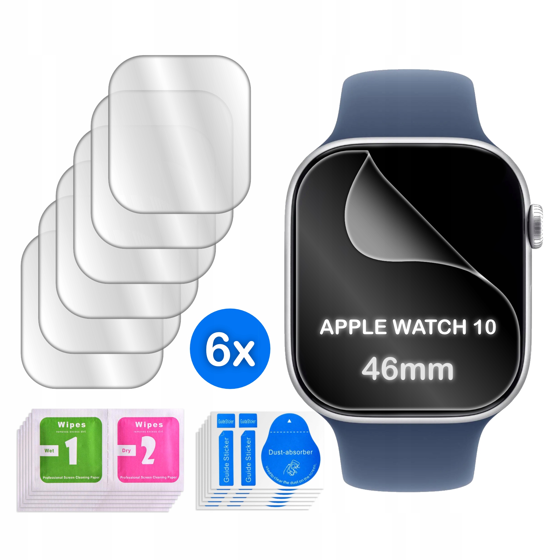Folia do Apple Watch 10 46mm – Hydrożelowa ochrona ekranu 3D