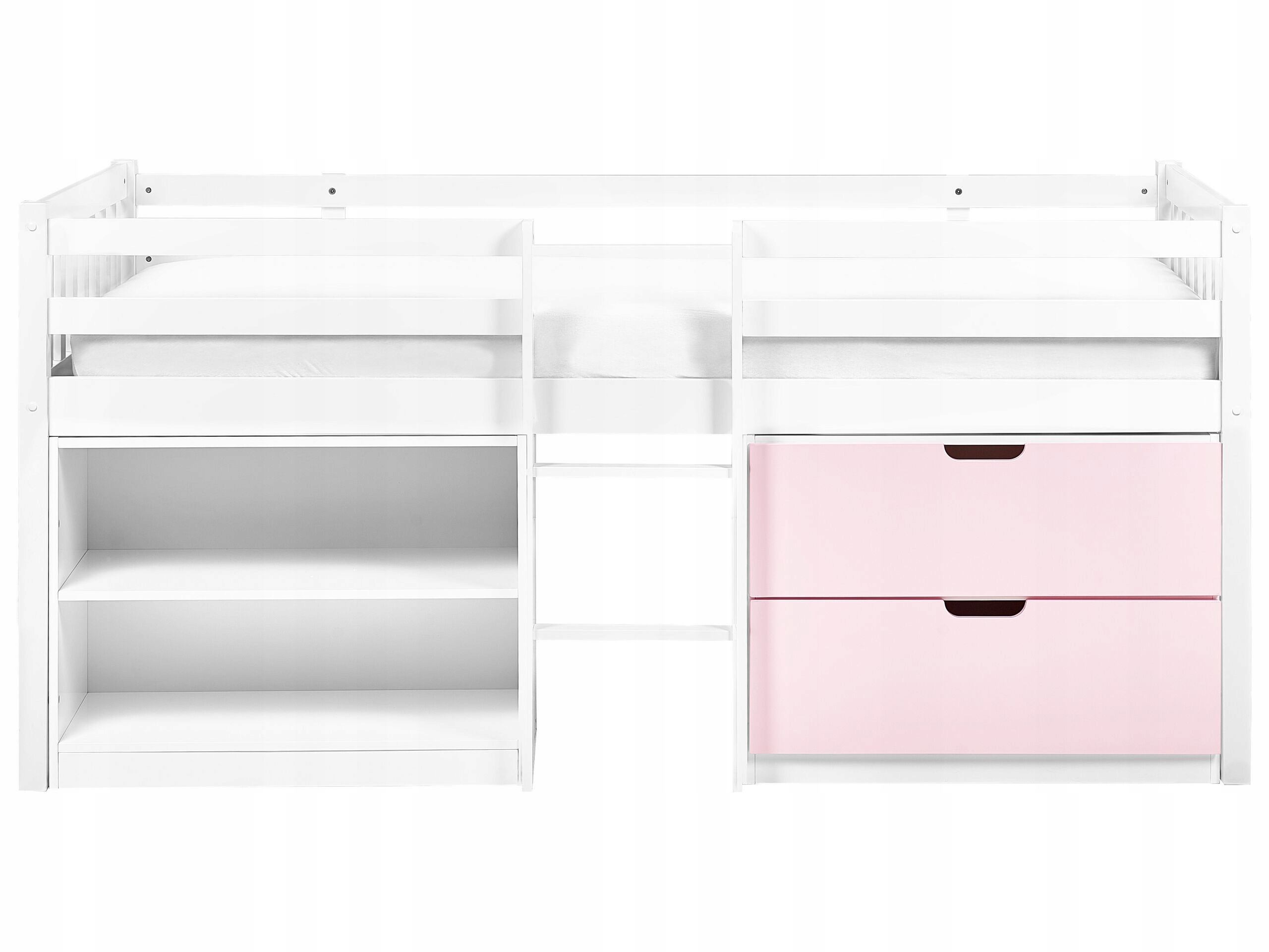 Łóżko na antresoli Drewno SUSVILLE 90 x 200 cm Różowy Lumarko – Idealne dla Twojego dziecka