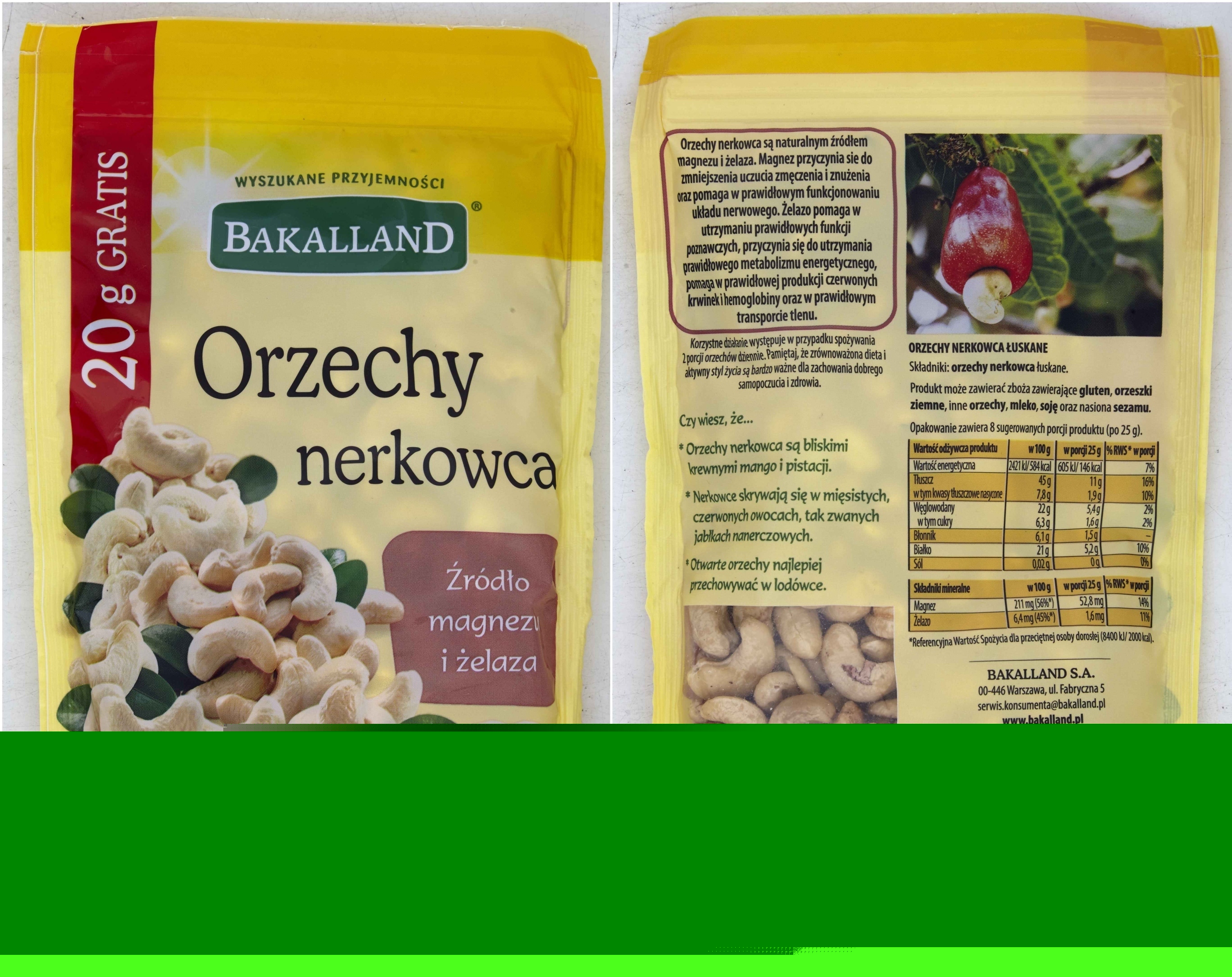 Wartości odżywcze orzechów nerkowca