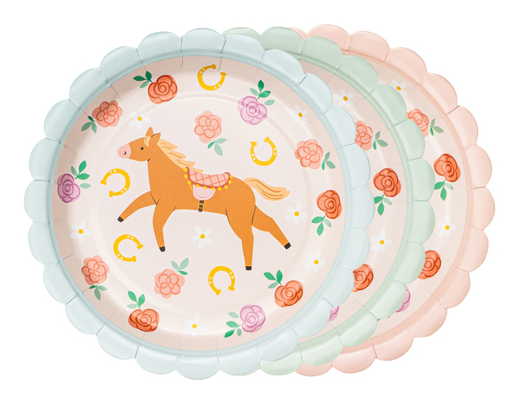 Talerzyki papierowe 'Konie' – Idealne na każdą imprezę