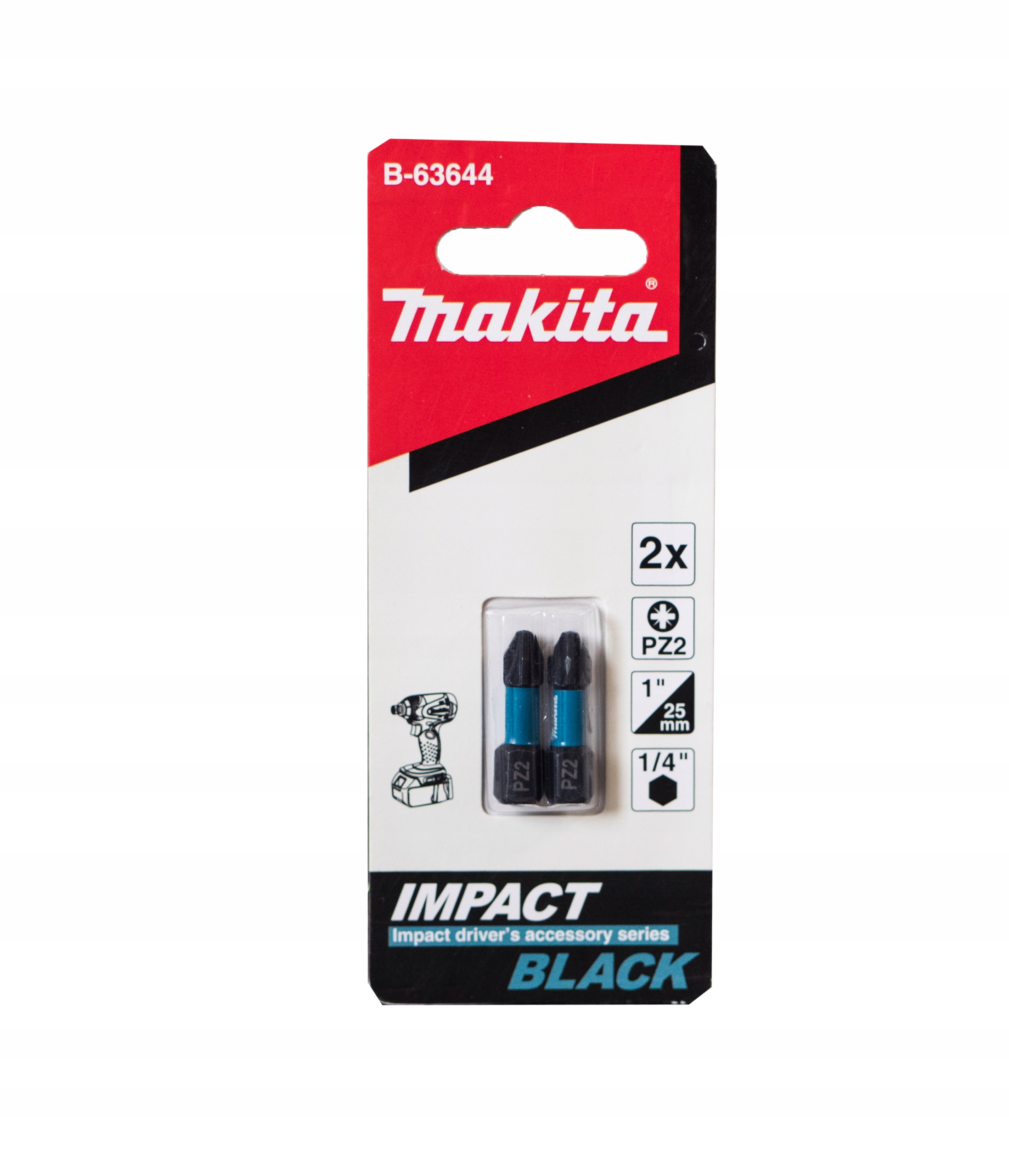 Makita KOŃCÓWKA WKRĘTAKOWA PZ2-25mm /2szt. IMPACT BLACK – Wydajność i trwałość w jednym