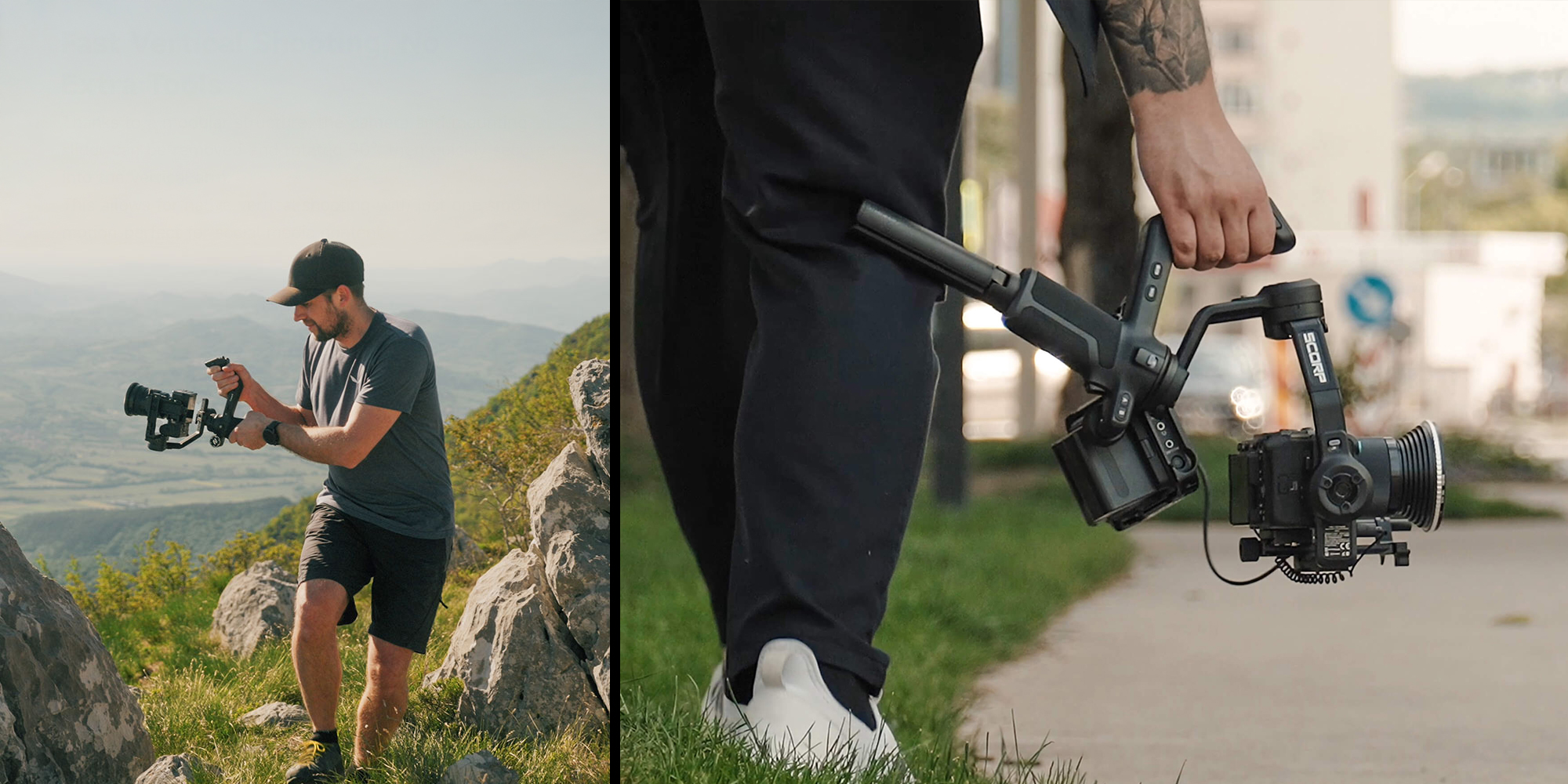width=100% Gimbal ręczny FeiyuTech Scorp 3 Kit do aparatów VDSLR i kamer