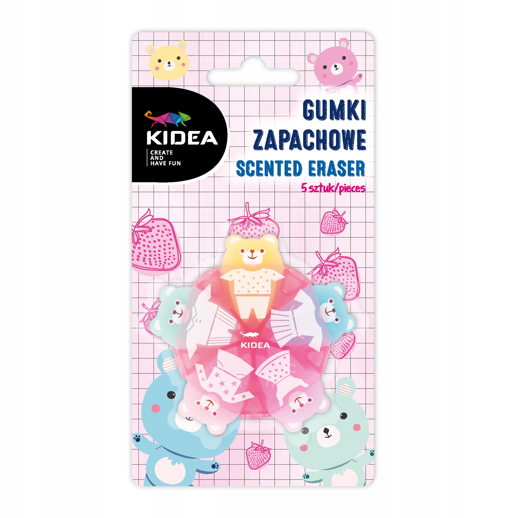 Gumki Zapachowe 5 sztuk Kidea – Urocze i praktyczne akcesoria biurowe