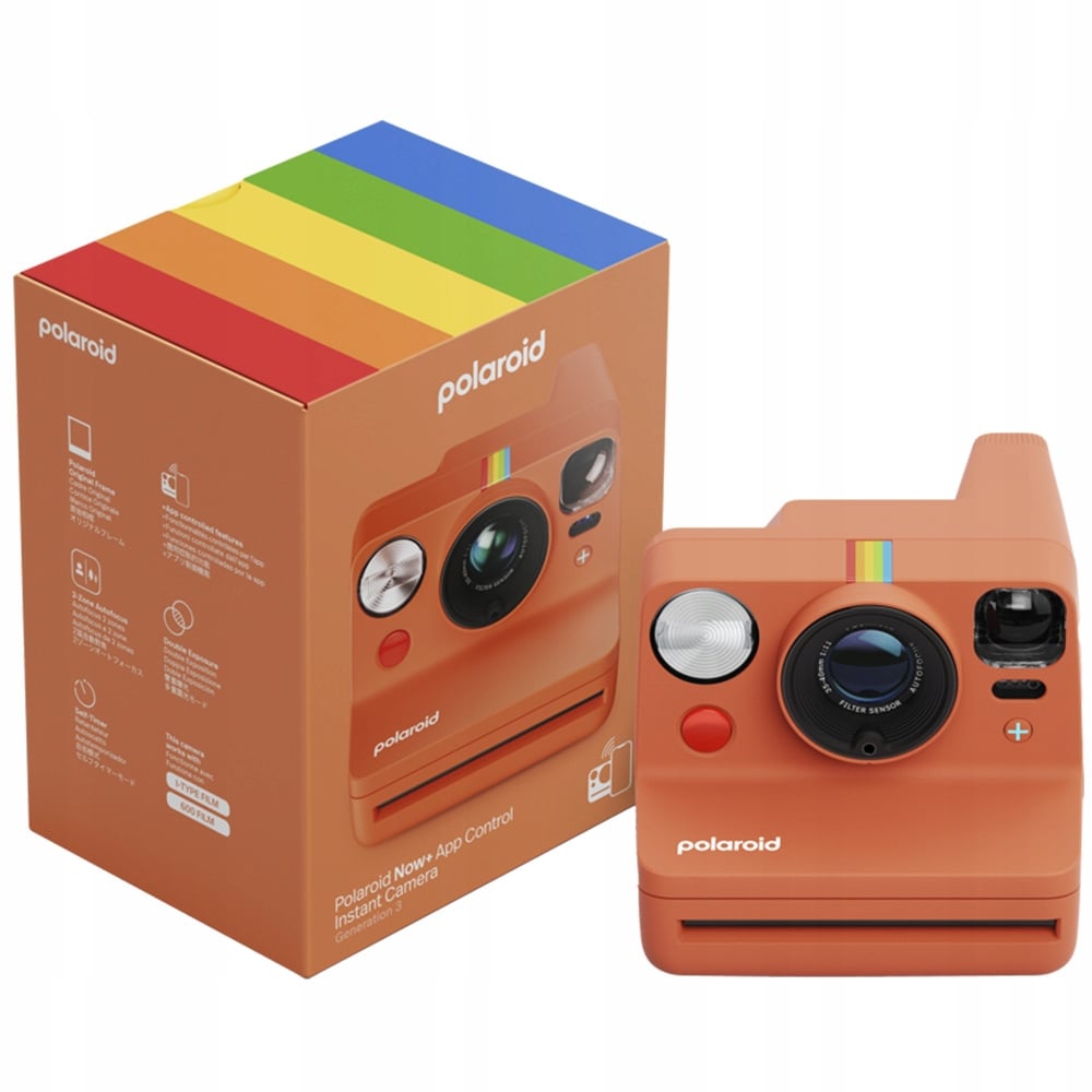 Polaroid Now+ Gen 3, coral – Klasyczny aparat natychmiastowy z nowoczesnymi funkcjami