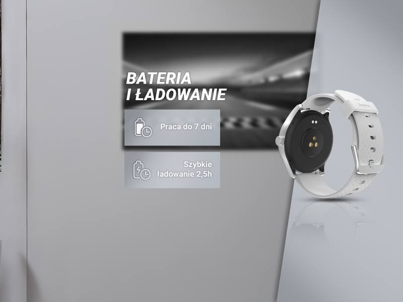 Długi czas pracy i szybkie ładowanie smartwatcha Hama