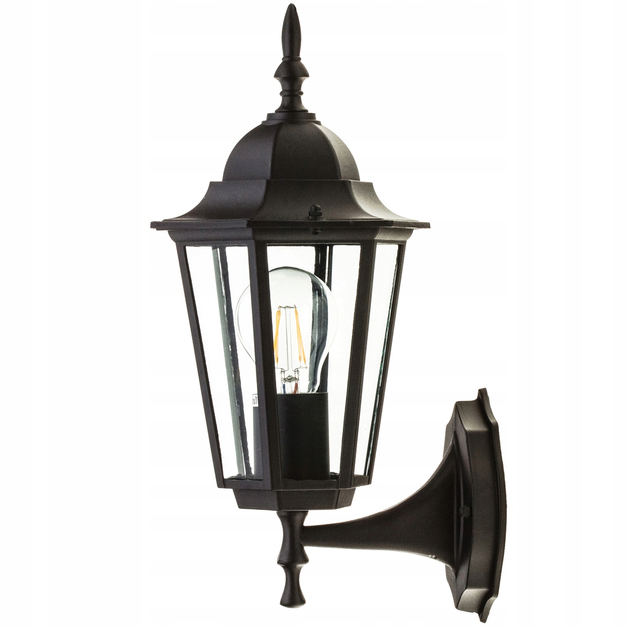 Kinkiet Ogrodowy Elewacyjny Zewnętrzny E27 LATARNIA do GÓRY Czarna BELLIS LUMILED – Eleganckie oświetlenie do Twojego ogrodu