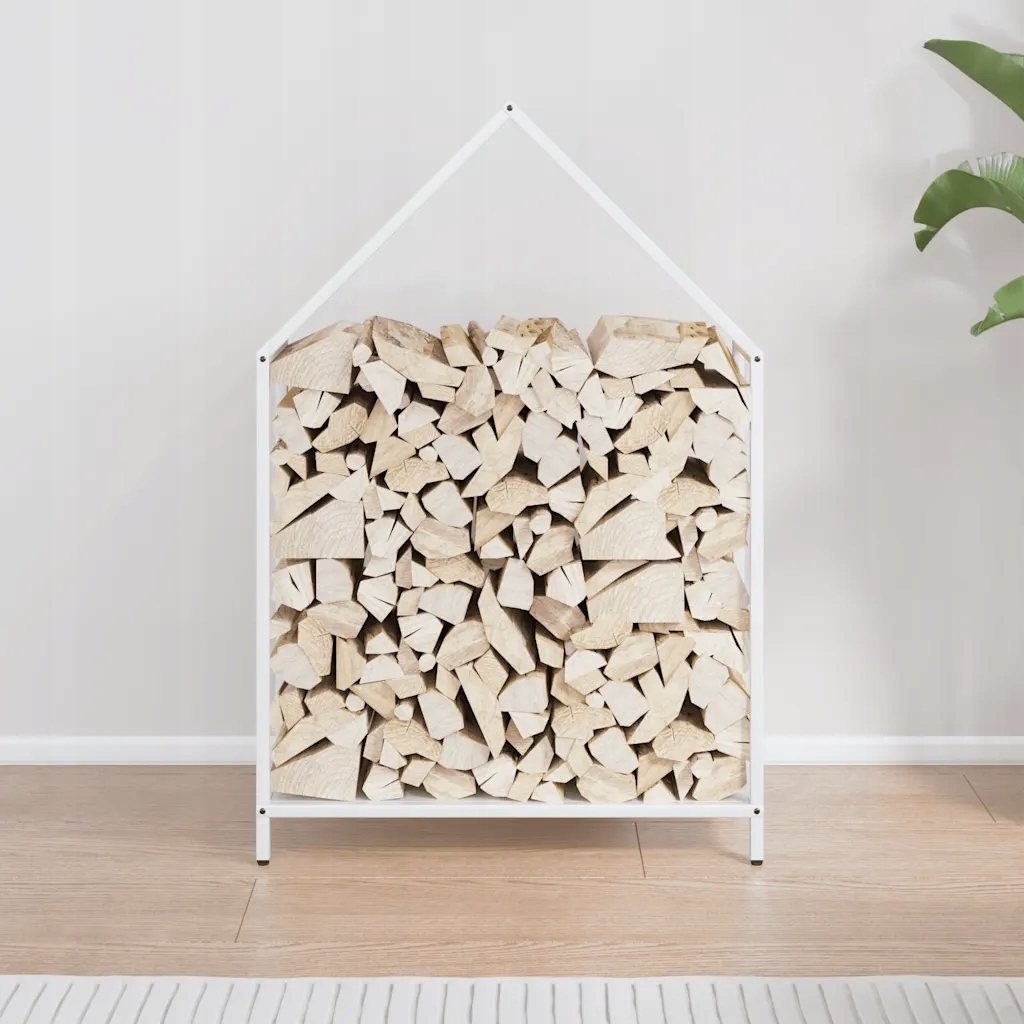 Stojak na drewno opałowe VidaXL – Biały, 60x25x90 cm