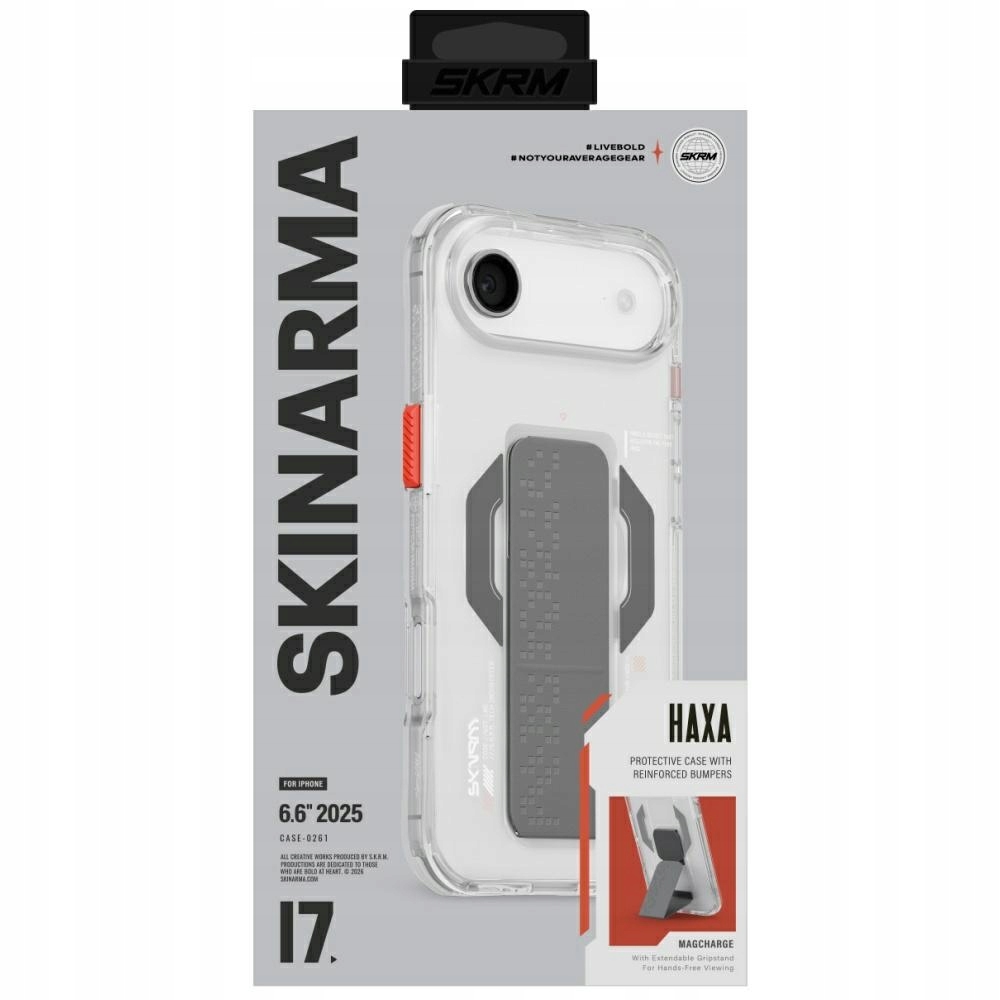 Skinarma Haxa Case do iPhone Air – Przezroczyste etui z funkcją MagSafe i uchwytem