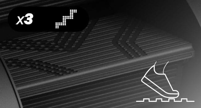 Stopnie schodów ZIPRO Legday – ryflowana powierzchnia antypoślizgowa.