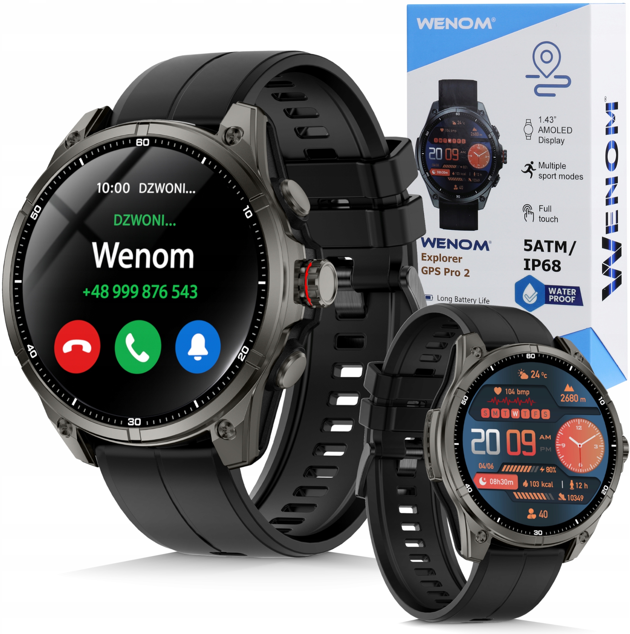 Smartwatch Męski Wenom Explorer Pro 2 GPS AMOLED – Twój idealny towarzysz aktywności