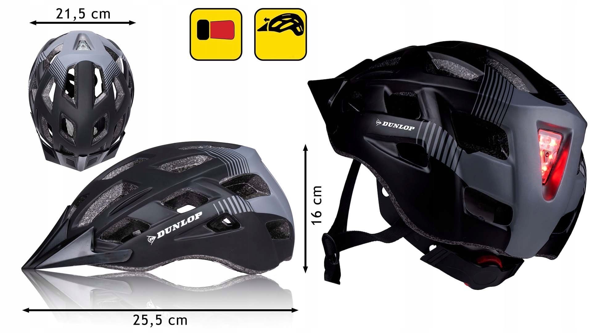Kask Rowerowy DUNLOP 6xLED 266916 Vict – Bezpieczeństwo i komfort na każdej trasie