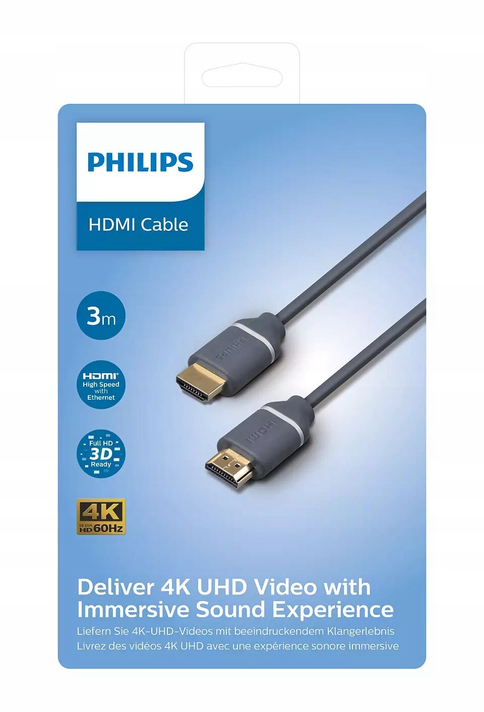 Kabel HDMI 2.0 Philips SWV5630G/00 – Ultra HD 4K 60Hz w zasięgu ręki