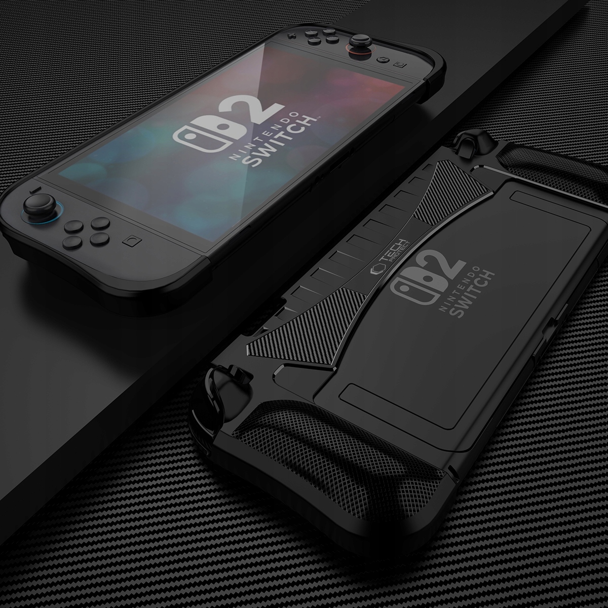TECH-PROTECT TPUCARBON NINTENDO SWITCH 2 BLACK – Ochrona i styl w jednym