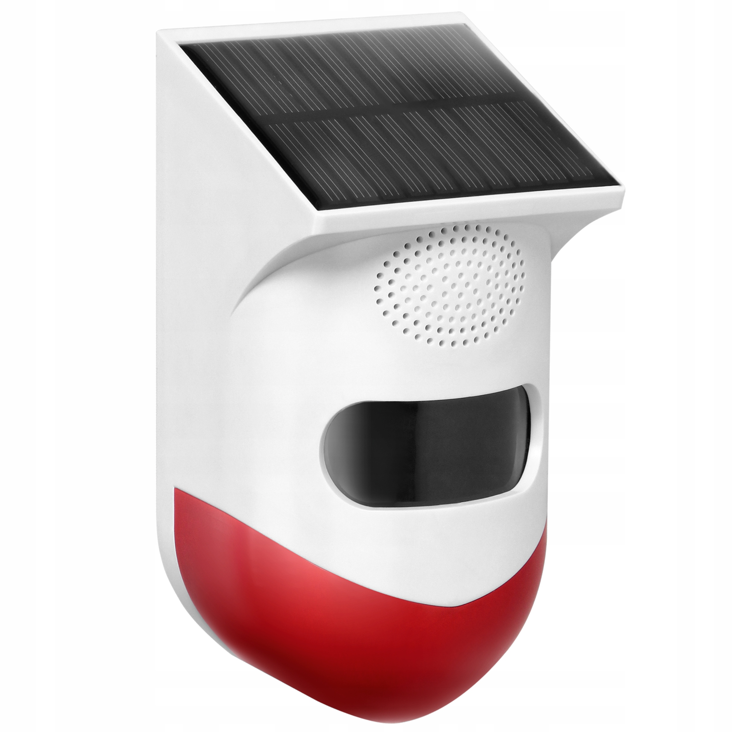Alarm z wbudowaną syreną i baterią słoneczną