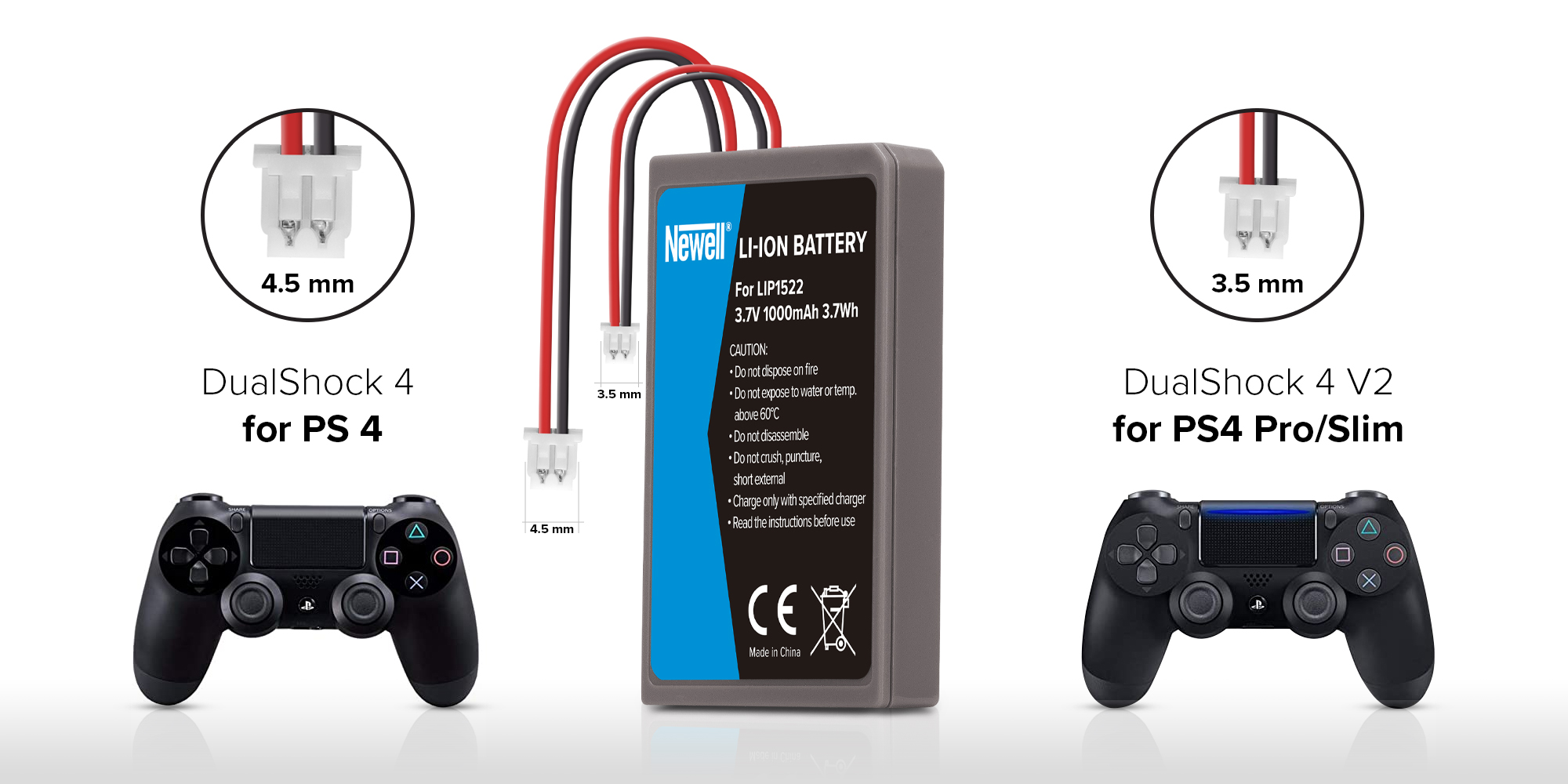 Akumulator Newell zamiennik LIP1522 do kontrolera DualShock 4 Sony PlayStation 4