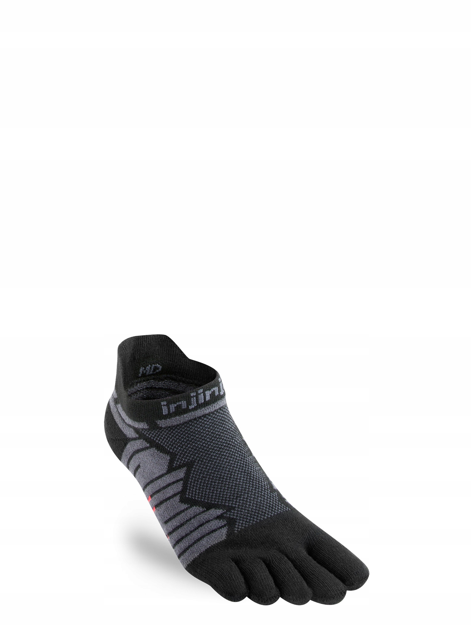 Skarpety do biegania Injinji Ultra Run No-Show - onyx 37-40 – Komfort i wydajność w każdym kroku