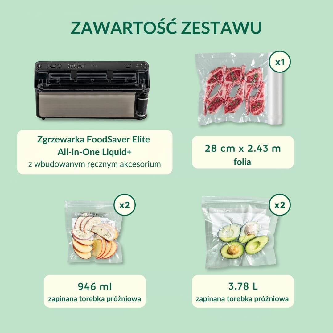 Co zawiera opakowanie – Wszystko, co potrzebne do pakowania próżniowego
