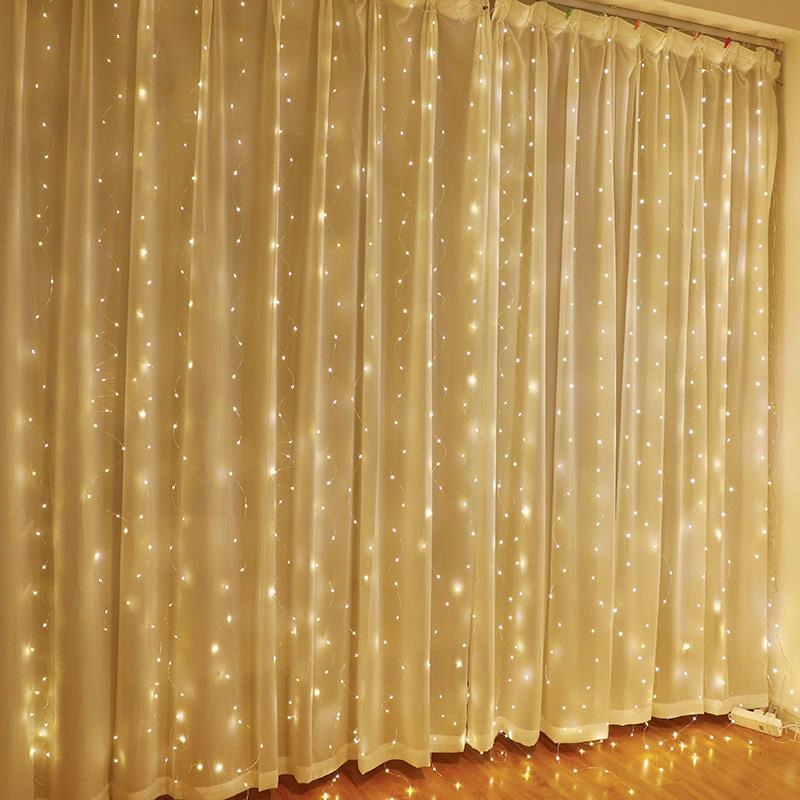Kurtyna Ledowa (100 lampek LED) 3m x 1m WARM WHITE / CIEPŁY BIAŁY – Idealna dekoracja do wnętrz i ogrodów