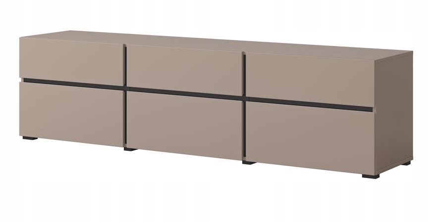 Szafka RTV CROSS 3K3S 180cm congo/czarna HELVETIA – Elegancja i nowoczesność w Twoim wnętrzu