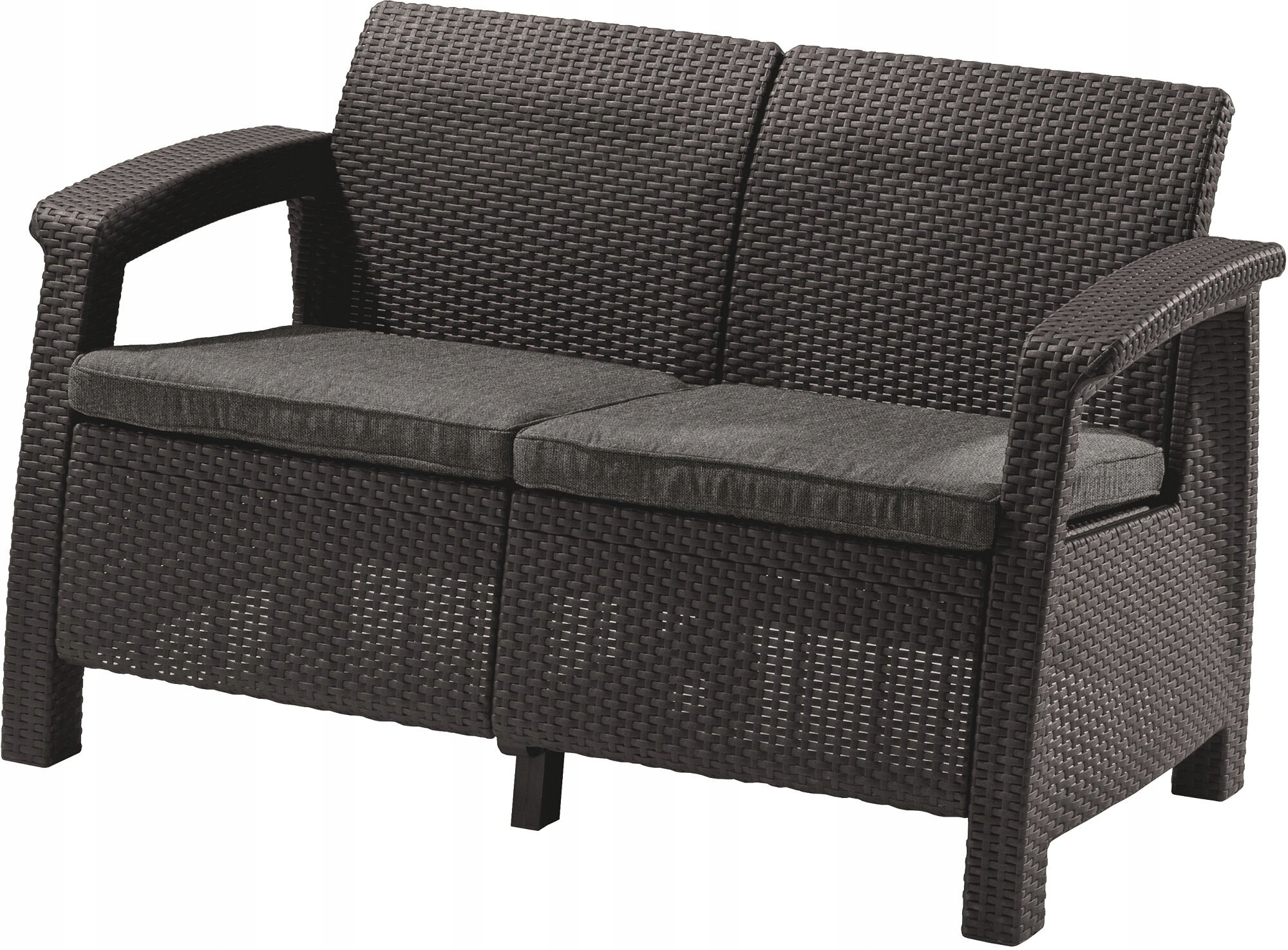 Sofa ogrodowa dwuosobowa Corfu Love Seat szara – Idealne do ogrodu i na taras
