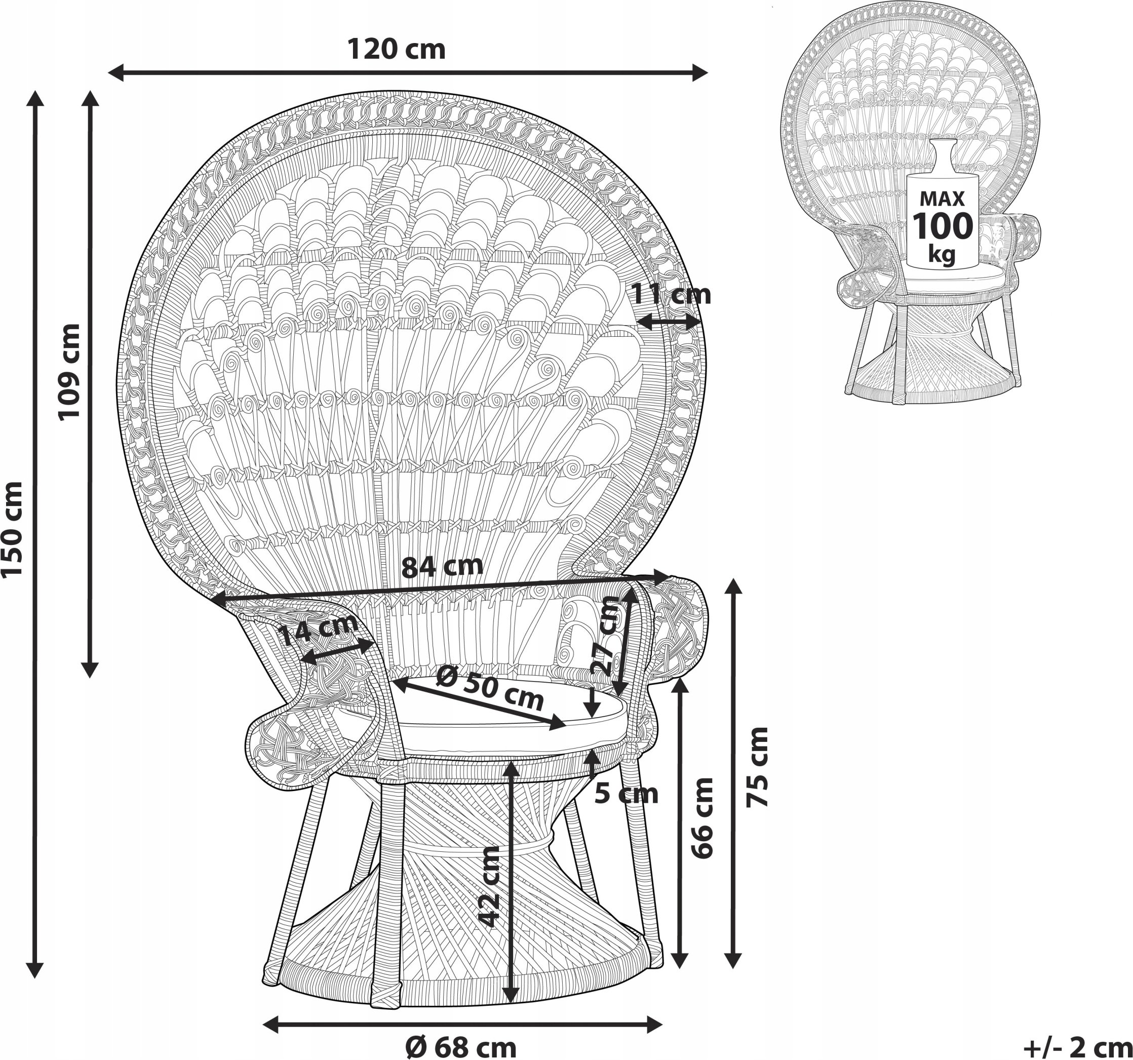 Wygodne siedzisko z wysokim oparciem