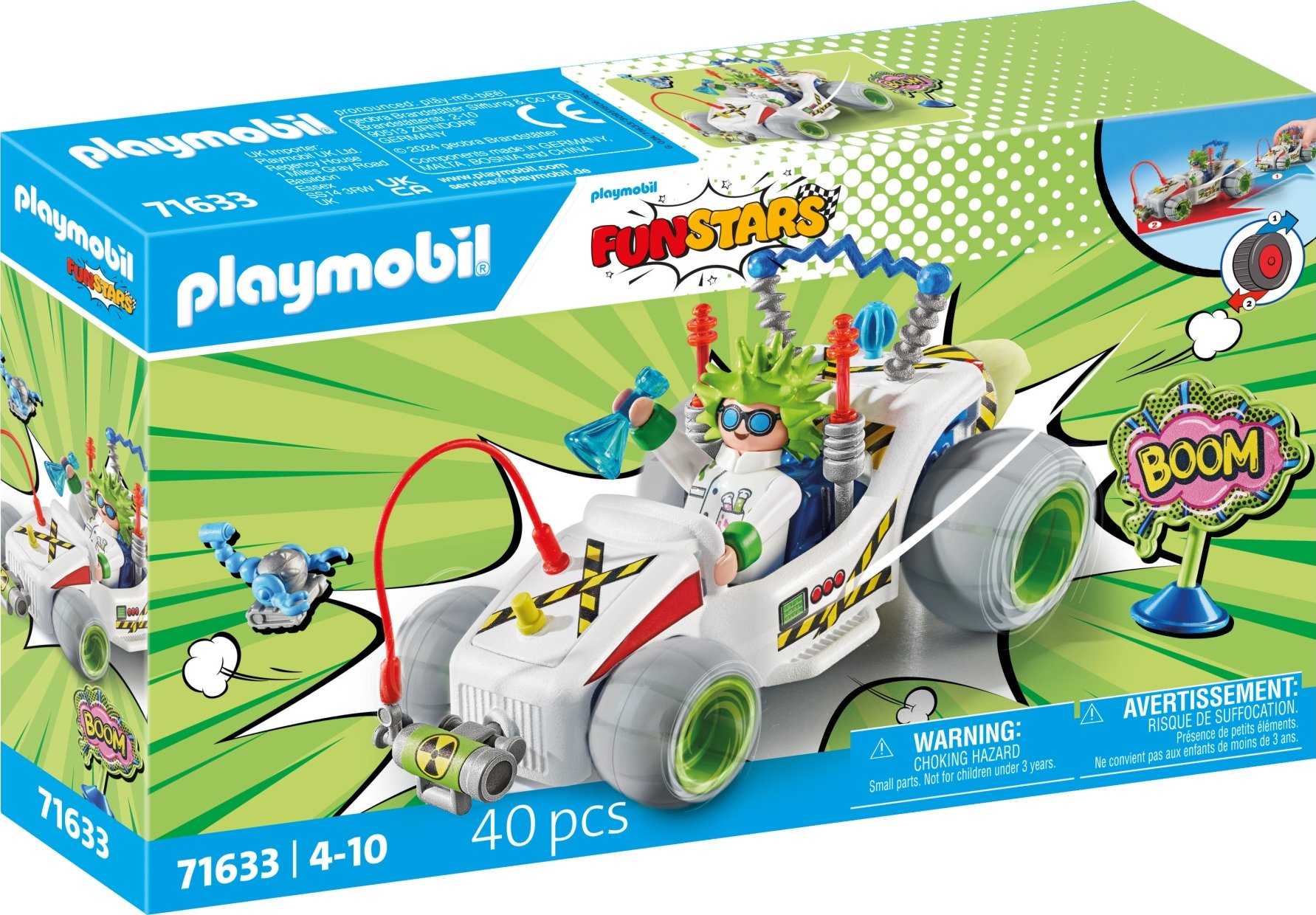 Figurka Playmobil Zestaw z figurkami Funstars 71633 Racing: Profesor – Szalona zabawa dla dzieci