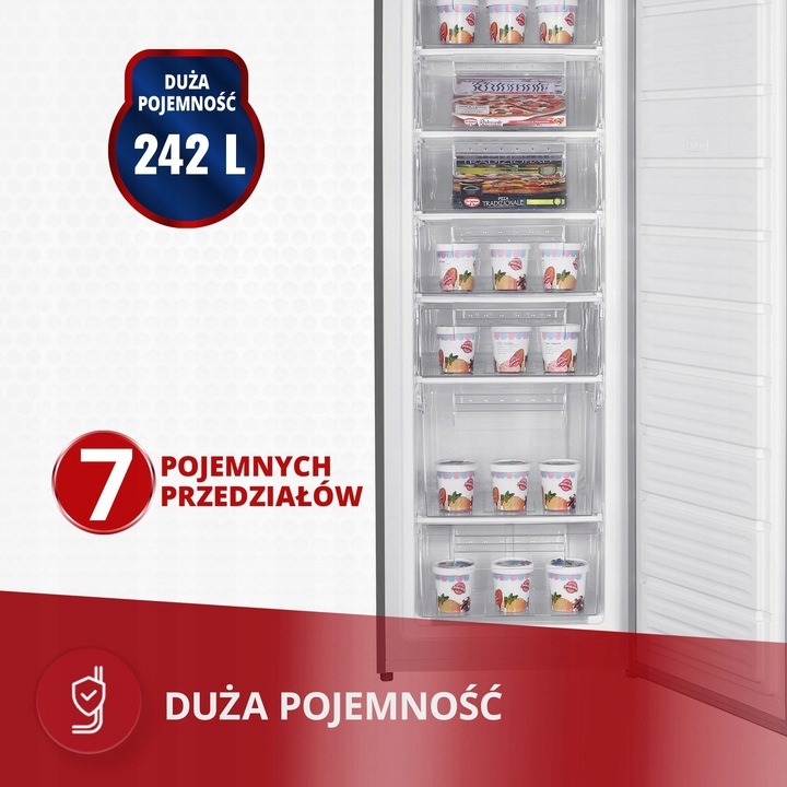 Pojemność 242 l – Przechowuj więcej mrożonek