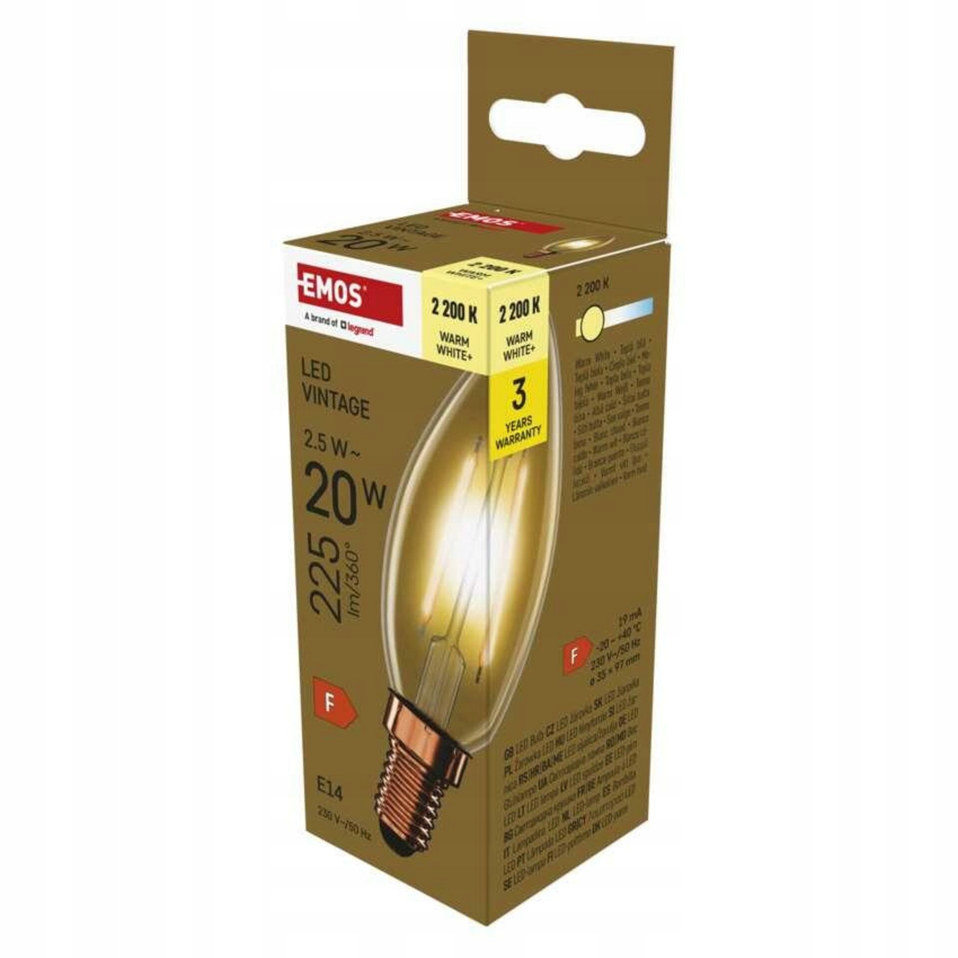 Żarówka LED Vintage świeczka E14 2,5W – Elegancja i oszczędność w jednym