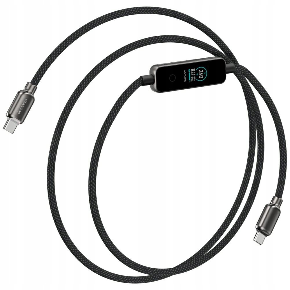 Kabel 4smarts ScreenCord 240W USB-C/USB-C 1,2 m czarny – Wydajność i nowoczesność w jednym