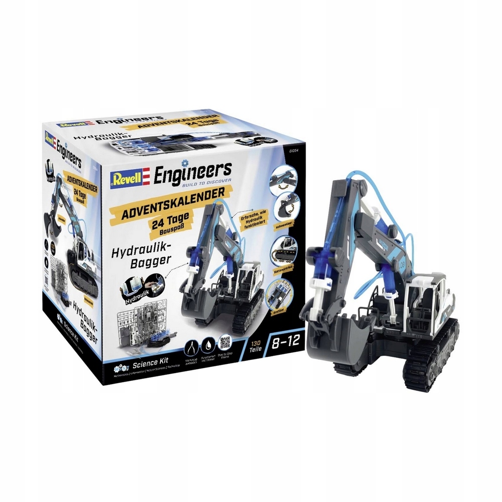Revell - Kalendarz adwentowy koparka hydrauliczna Engineers 1/24 – Zbuduj swoją własną zabawkę!